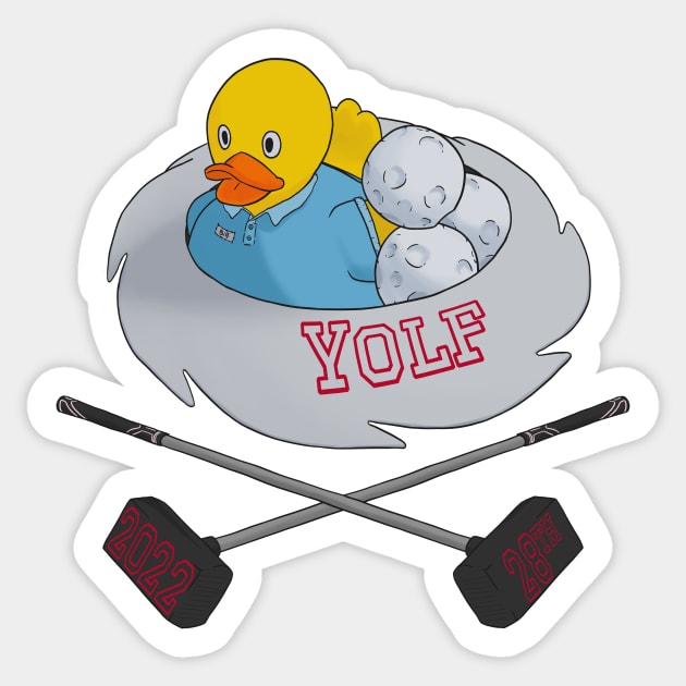 Yolf Duck Sticker by Fowl Friendly